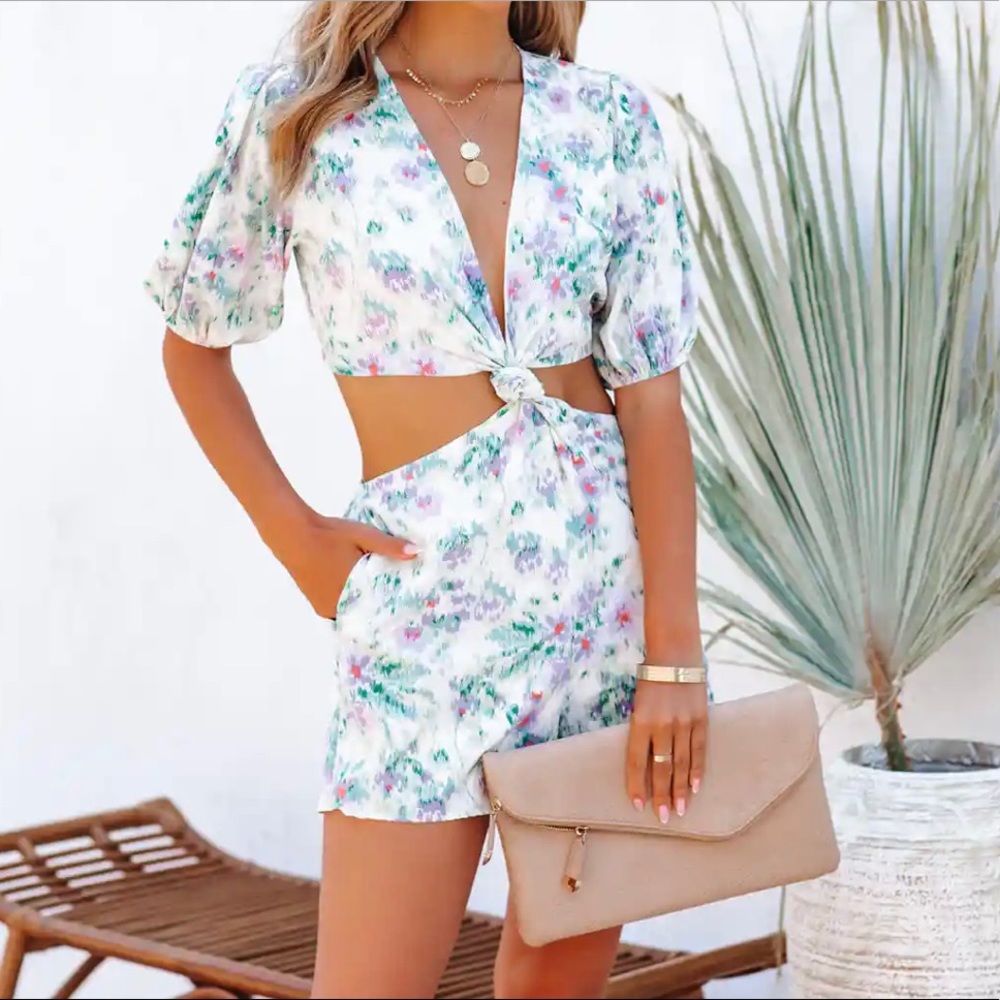Knotted shorts romper
